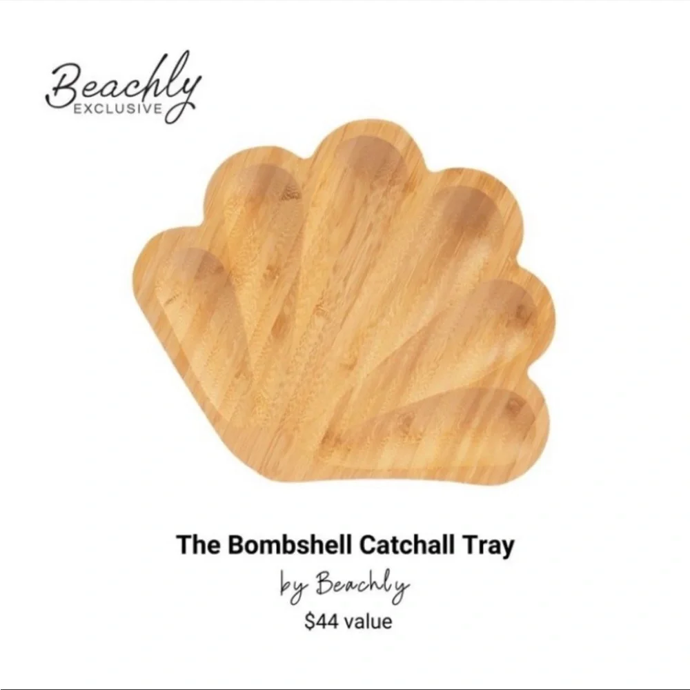 Beachly The Bombshell Catchall Wood Tray Exclusive New with Dust Bag